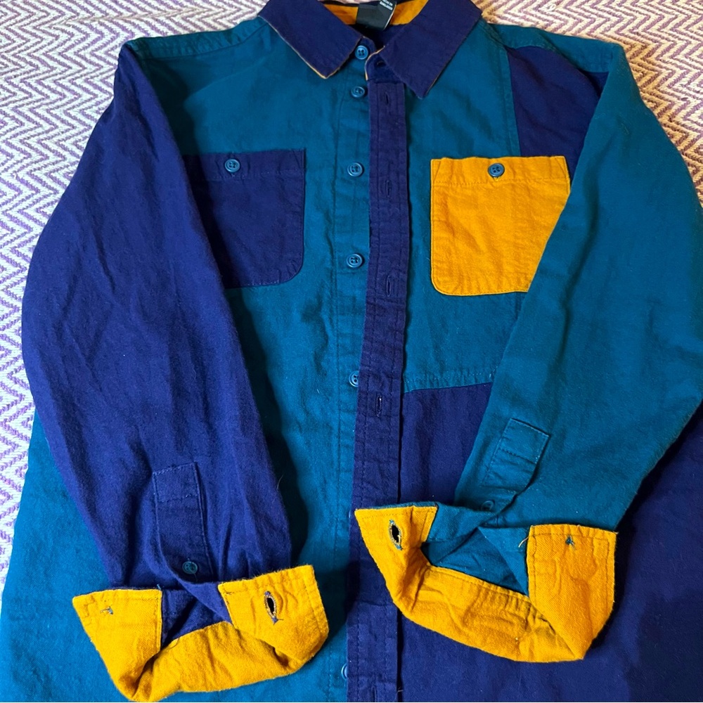 Color block Art Class button up